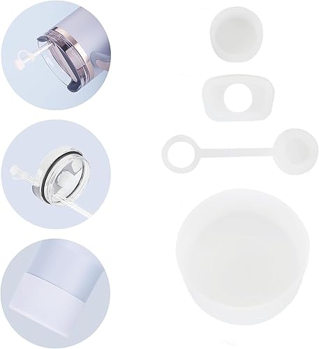 Juego de 4 tapones de silicona para derrames, compatible con Stanley Cup de 40 oz/30 onzas, para accesorios de copa Stanley