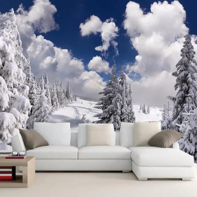 Papier peint paysage de neige 3D de haute qualité pour hôtel et salon