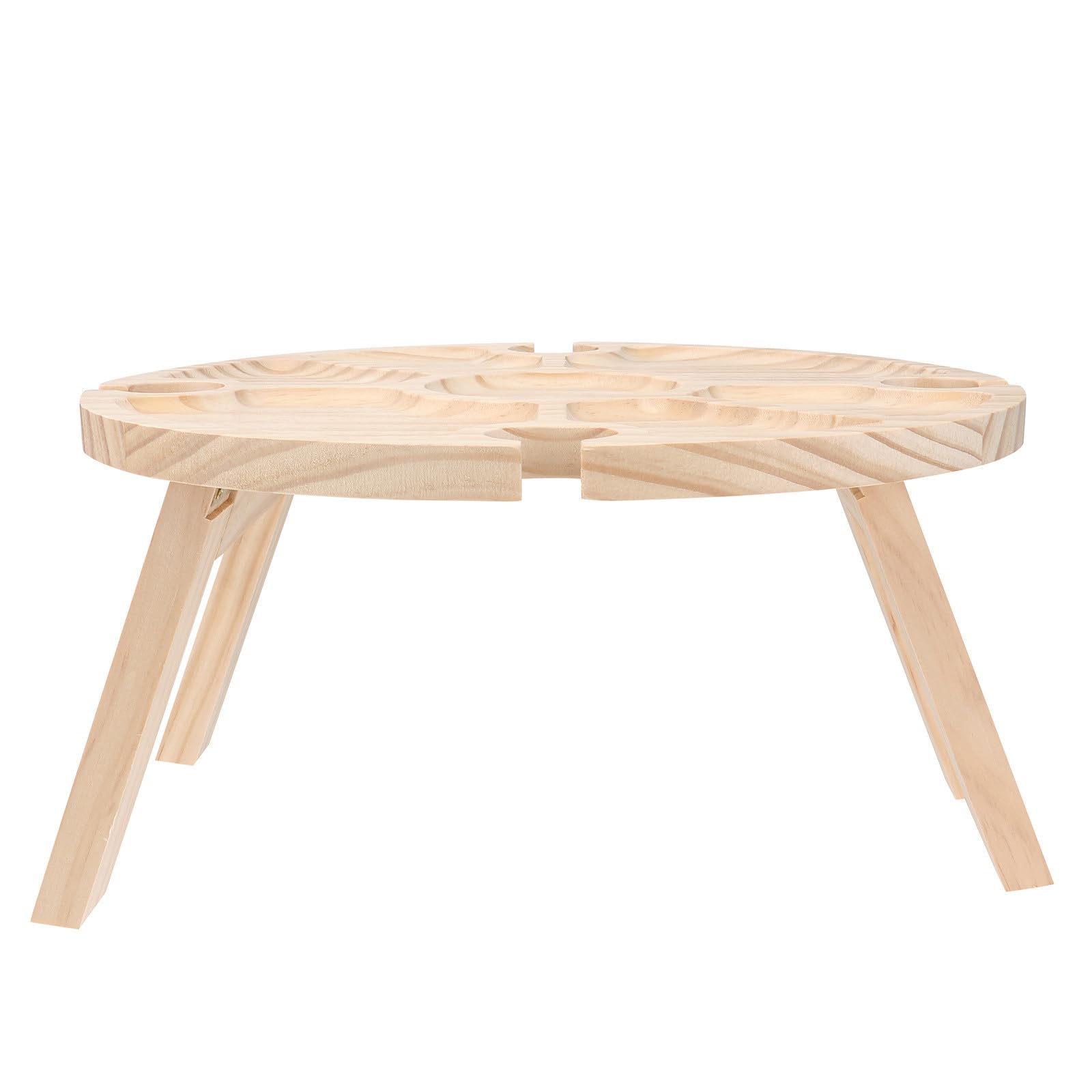 Table portable pliante jardin et camping robuste en bois kaki avec pieds repliables