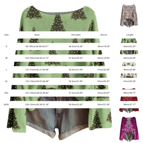 Christmas Sweaters for Women Ugly Christmas Sweater Long Sleeve Crew Neck Knitted Pullover Fall Winter Tops3