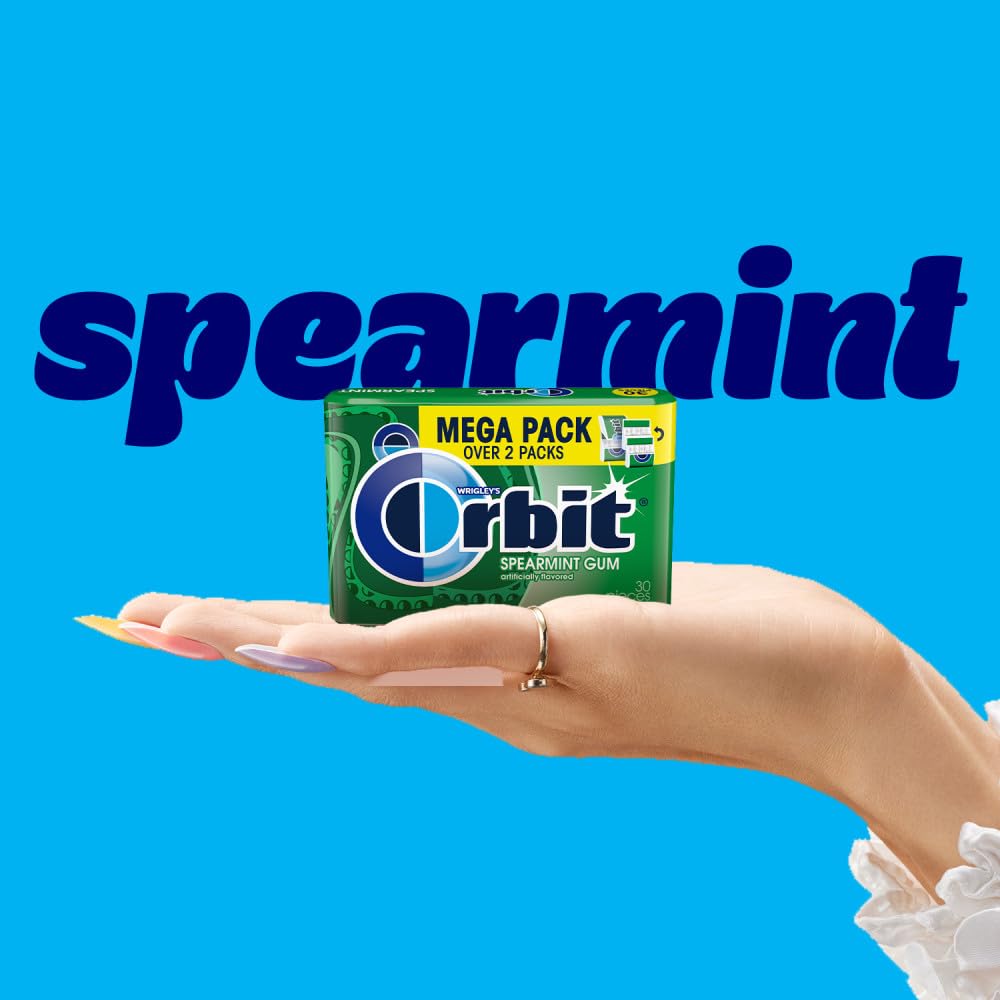 ORBIT Spearmint Sugar Free Chewing Gum, 30-Piece Pack of 6
