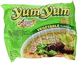 Deje cocer 3 minutos Yum Yum Instant Noodles Vegetable - 5 Paquetes de 10 x 60 gr - Total: 3000 gr