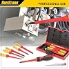 HURRICANE 13 Piece 1000V Insulated Electrician Screwdriver Set, Cr-V Magnetic Tip. 4 slotted, 2 Phillips, 2 Pozidriv, 3 Torx, 1 Electroprobe, and 1 handle. Ideal for Professional & Home Repair #5