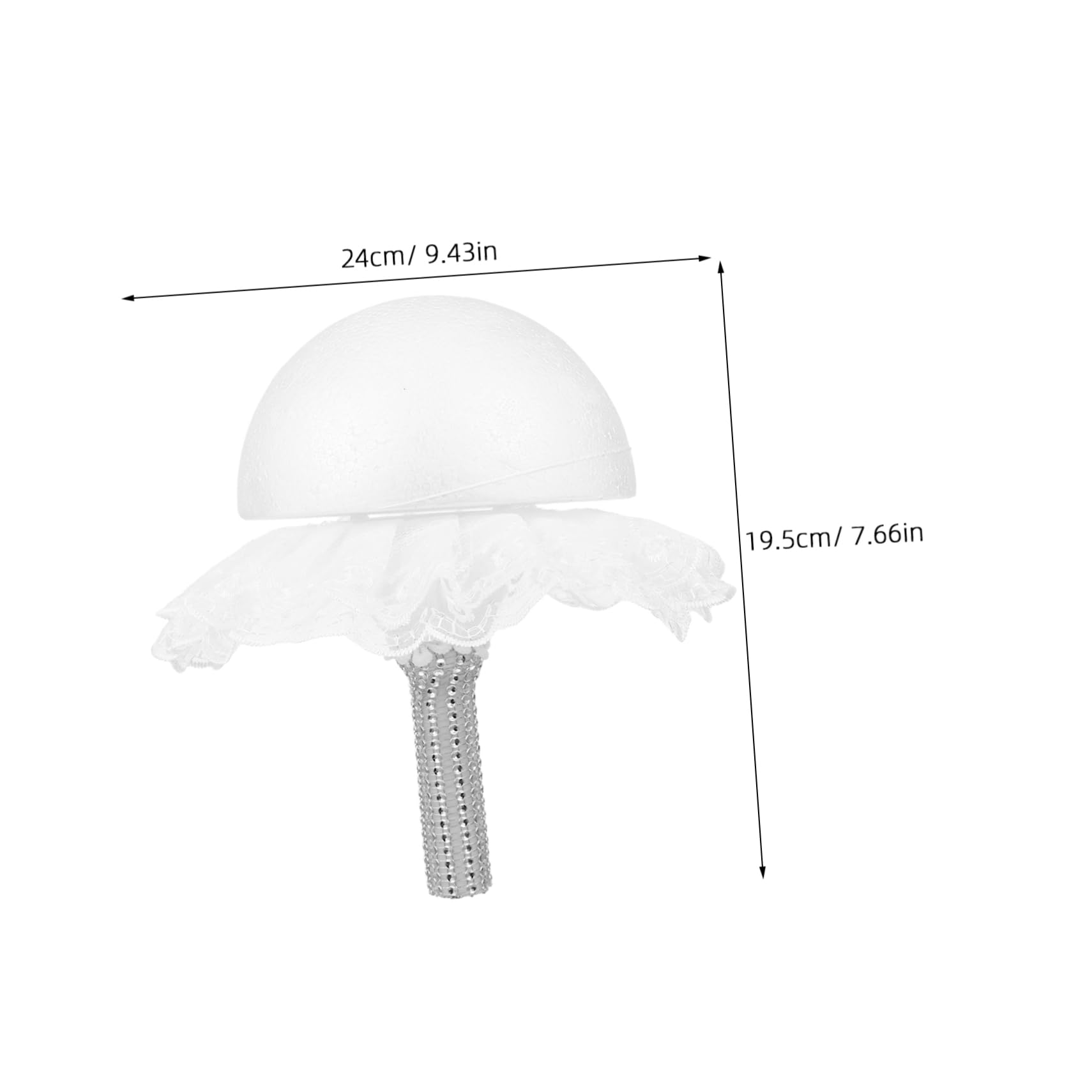 Gogogmee DIY Bridal Flower Stand Lace Collar Foam Handle Holder for Wedding Bouquets