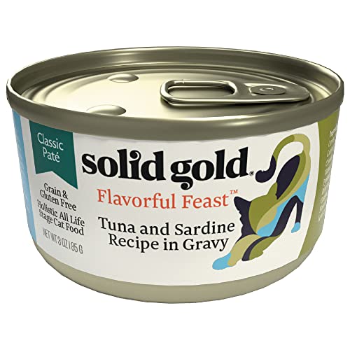 Image of Solid Gold Flavorful Feast Wet Cat Food - Tuna & Sardine Pate - Canned Cat Food, 12 Pack