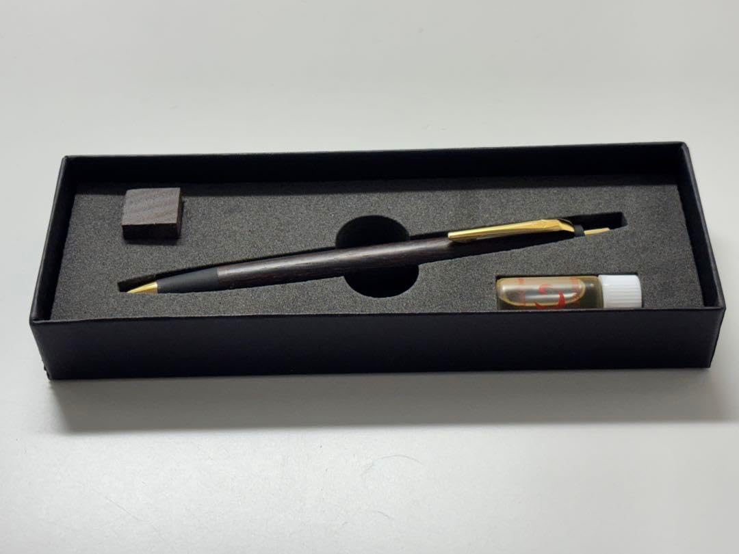 野原工芸似　ローズウッド　シャープペンシル　ゴールド 斑紋純銀仕様 野原工芸 ローズウッド シャープペンシル ゴールド 野原工芸似