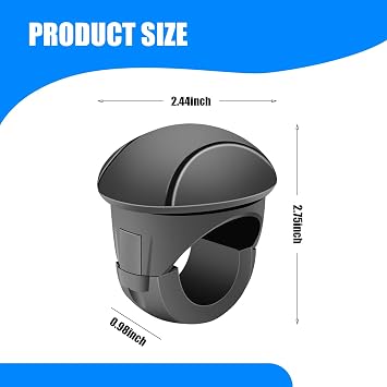 Pack-1 Car Steering Wheel Assist Ball, Anti-slip Waterproof Vehicle Steering Wheel Booster Replacement, Universal Automotive Steering Wheel Spinner Accessories for Truck SUV Car (Black)