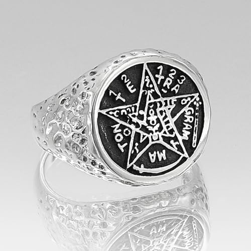 Moonlight Mysteries Sterling Silver Large Tetragrammaton Ceremonial Magic Ring Size 4 - Thumbnail 3