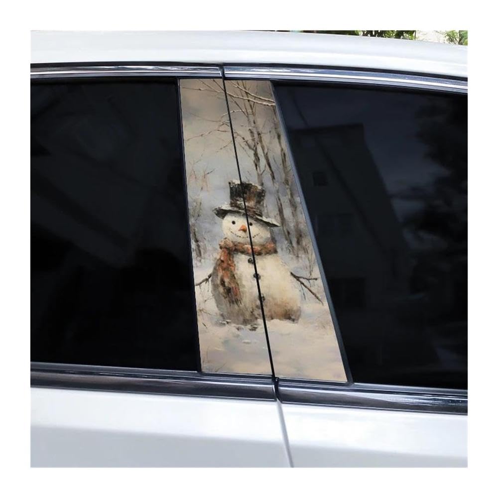 Body Parts 2pcs Car Door Pillar Stickers DIY Holiday Decoration Decals(Type A)