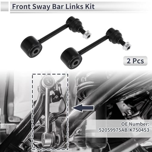 Barra estabilizadora delantera par 68293033AB para Jeep Wrangler 2007-2017 2