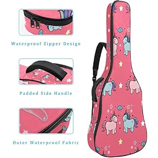 Housse imperméable pour guitare acoustique avec double bandoulière et poche Motif éléphants roses et bleus, Multicolore… - Les Beatles, Paul McCartney, John Lennon, RIngo Starr, George Harrison Housse imperméable pour guitare acoustique avec double bandoulière et poche Motif éléphants roses et bleus, Multicolore… – Image 4