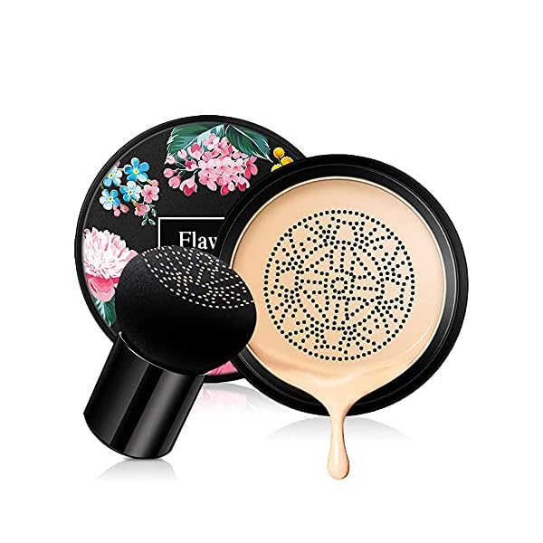 Ownest Mushroom Head Air Cushion BB Cream, Concealer Lasting Nude Makeup Moisturizing Pigment CC Liquid Foundation, Even Skin Tone Makeup Base Primer-Natural