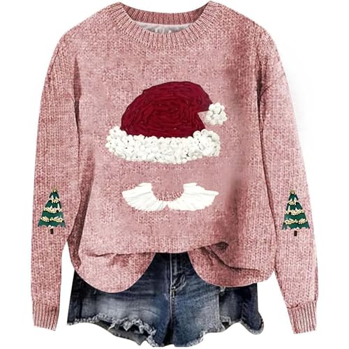 Jersey suéter sudadera casual de Navidad manga larga mujer invierno talla L