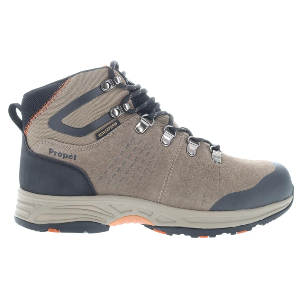 Propét Men's Conrad Waterproof Hiking Boots, Gunsmoke/Orange, 10 XX-Wide US