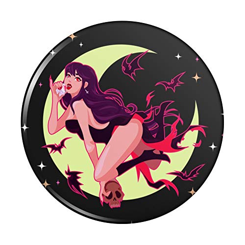 Vampire Girl and Bats Pinback Button Pin