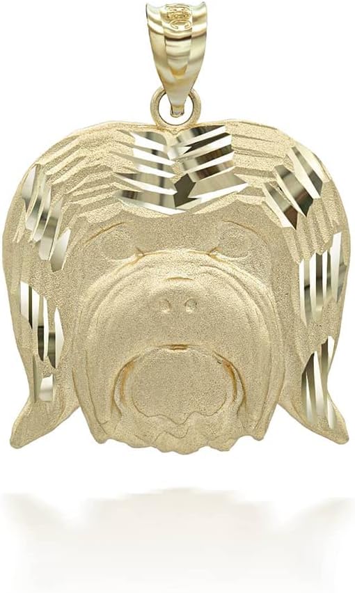 .925 Sterling Silver, 10K or 14K Yellow, White, or Rose Gold Havanese Bichon Dog Face Pet Animal Charm Pendant - Choice of Metal