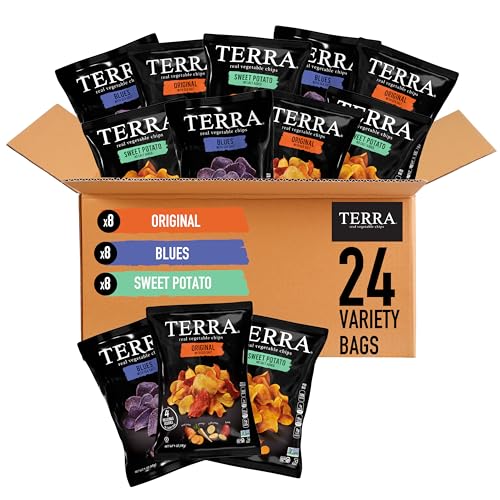 Terra Vegetable Chips, Snack Size Variety Pack, Original, Blues and Sweet Potato (Pack of 24) - image 1