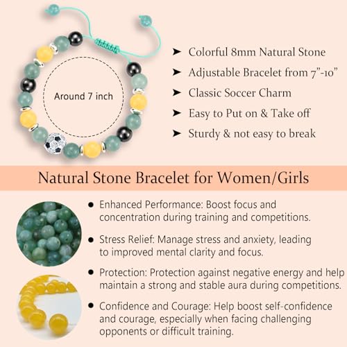 EPIRORA Soccer Charm Bracelet Gifts for Moms Girls, Soccer Fashion Accessories Adjustable Beaded Jewelry Bracelets for Her, Birthday/Christmas/Thanksgiving/Valentines Gifts3