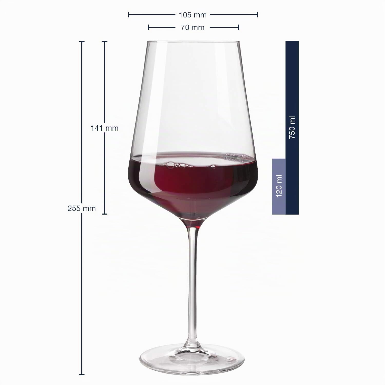 LEONARDO HOME Puccini Weingläser, 12er Set, spülmaschinenfest, 6 Rotwein-Gläser 750 ml, 6 Weißwein-Gläser 560 ml, Wein-Kelch mit gezogenem Stiel