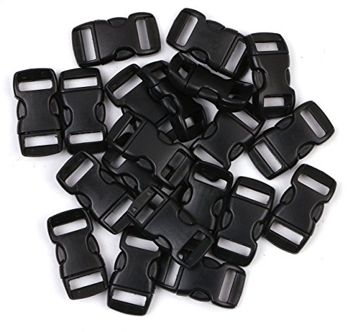 Penta Angel 3/8 Inch Black Plastic Curved Buckle DIY Craft Webbing Contoured Side