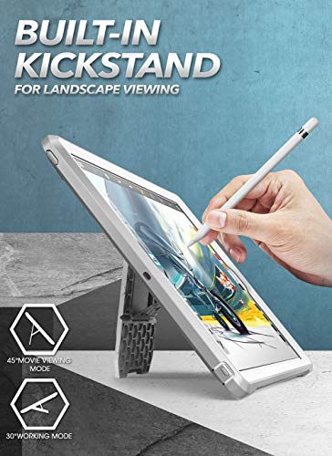 Image of SUPCASE Designed for iPad 10.2 2019 Case, [Unicorn Beetle Pro Series] with Built-in Screen Protector and Dual Layer Full Body Rugged Protective Case for iPad 7th Generation (White)