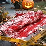 MZJAUVF 5FT/150CM Halloween Gefälschte Leichen Requisiten, Halloween Leiche Deko, Halloween Deko Gruselig, Aufblasbarer Toter Körper Gefälschte, Horror Dekoration Requisiten für Outdoor, Gard