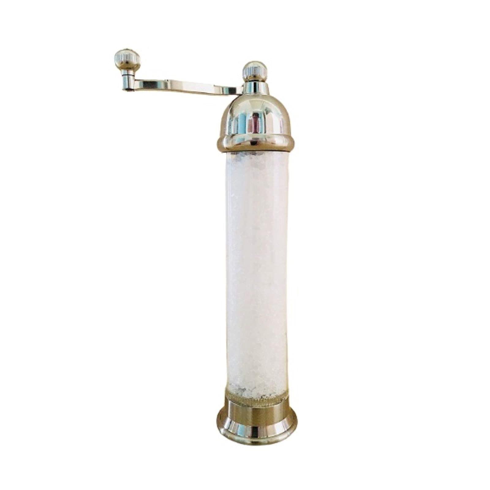 A-ONE Greece Pepper Salt Grinder- Greek Pepper Salt Mills Stainless Steel with Acrylic-Silver