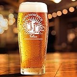 Smyla Bierglas mit Gravur für echte Genießer I Personalisiertes Geschenk für Männer | Vatertagsgeschenk I Premium Qualität mit stabilem Boden I Füllmenge: 500ml
