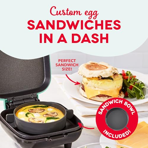 Image of Dash Deluxe Egg Bite Maker - Electric Egg Bite Maker for Healthy Protein Snacks - Quick Cleanup, Space-Saving Design & Non-Slip Feet - 4 Servings, Aqua