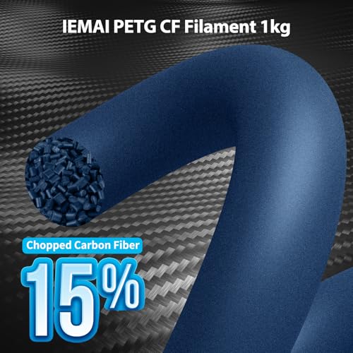 Image of IEMAI Carbon Fiber PETG Filament 1.75mm Matte Blue 1KG, PETG-CF 3D Printer Filament with Dimensional Stability & Low Warpage, High Stiffness, Heat Resistant, Easy Print