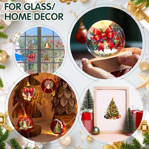 Image of ZMRU 24 Sheets Vintage Christmas Rub On Transfers for Crafts, Rub On Transfers Christmas for Wood Slices,Furniture Decals, Glass, Leather, Canvas, Fabric Projects,3 * 3inch