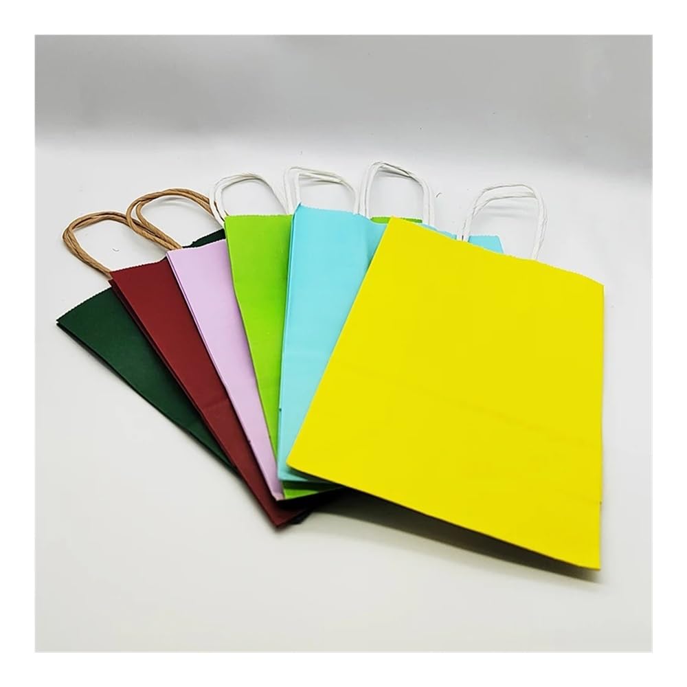 Torebki na prezenty z uchwytem, na biżuterię, na zakupy, Boże Narodzenie, Walentynki, wesele, kolorowe torebki papierowe, białe, 15 x 21 x 30 sztuk, 10/30/50 sztuk