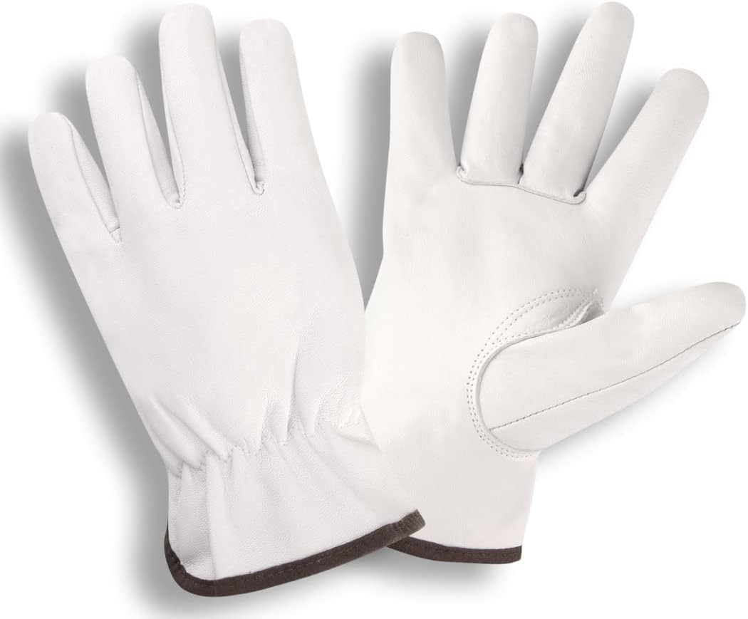 Cordova 8500XL Guantes de piel de cabra de grano premium, sin forro, parte trasera elástica fruncida, pulgar Keystone, XL, paquete de 12