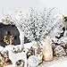 RECUTMS 36Pcs Silver Eucalyptus Leaves Stems 15 inch Artificial Eucalyptuses Leaf Branches Faux Flower Bouquet for Winter Wedding Centerpiece Floral Arrangement Christmas Picks Office Home Table Decor