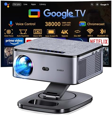 Proyector 【Google TV/1500 ANSI/Gira 360°】 XIWBSY Proyector 4K Sop...
