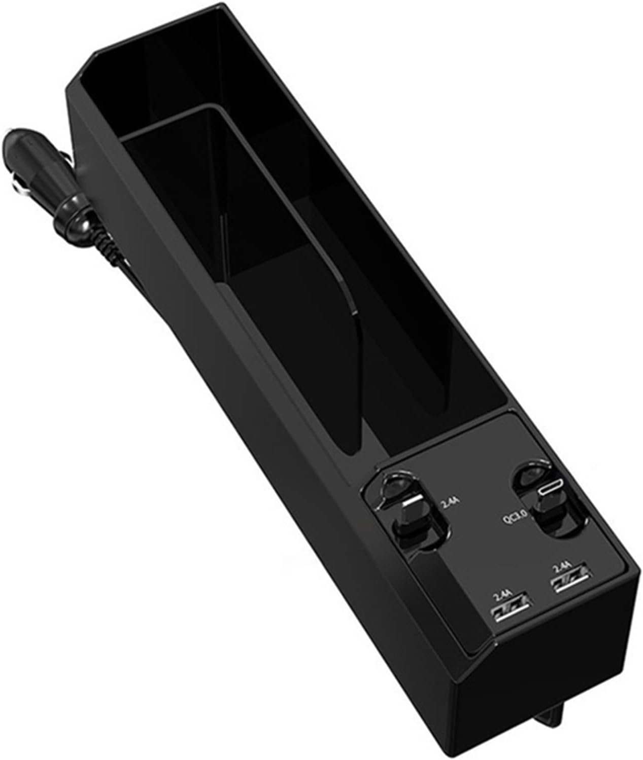 Car Seat Gap Storage Box, Car Front Seat Storage Box with Dual USB Charging, Auto