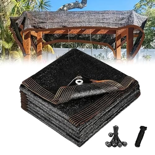 Tela de sombra resistente a los rayos UV de 8 x 14 pies, cubierta de malla de protección solar para jardinería, invernadero y plantas, resistente a desgarros con ojales reforzados, red de sombra de