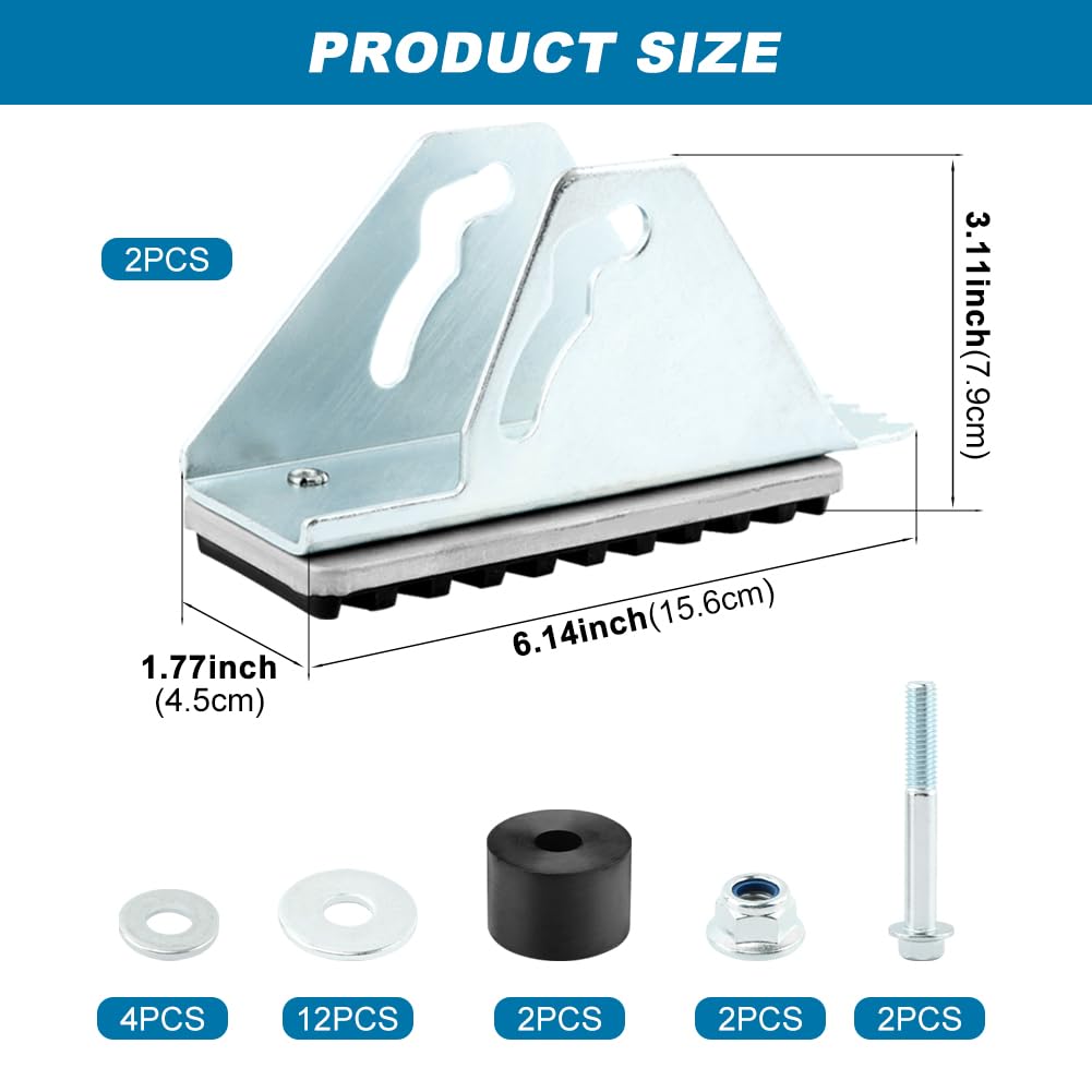 Anti-Skid Shoe Kit for Extension Ladders 2 Pack Ladders Feet Replacement Parts Ladder Stabiliser Rubber Padded Feet Accessories Parts(Silver+Black) - Image 3