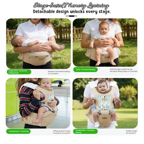 Image of StarAndDaisy Baby Carrier for 0 to 3 Year with Soft Cushioned Hip Seat | Sling Baby Carrier with 2 Storage Pockets | | Soft Cushioned Baby Carry Bag for Newborn to Toddler