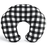 The Peanutshell Black & White Buffalo Plaid Nursing Pillow for Breastfeeding | Pillow & Nursing...