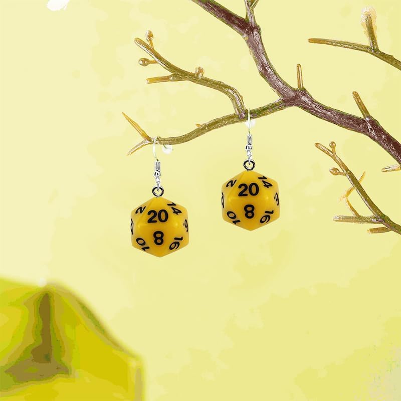ONLYJUMP 3D Dice Earrings for Women 20-Sides Die Dice Earrings Dice Geometric Dangle Drop Weird Earring Creative Funny Halloween Costume Jewelry Gift image 3