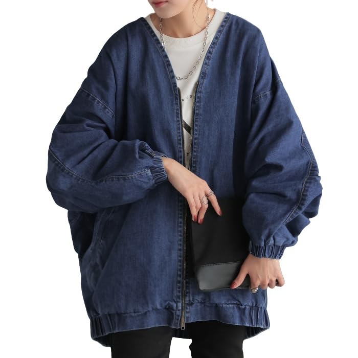 Amazon | [Hug.U] Gジャン ドルマン デニム アウター レディース 