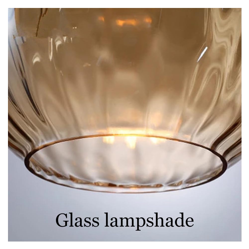 Genérico Lámpara Colgante en Forma de lágrima con Cristal Martillado, Detalles en Madera, Casquillo E27, Color ámbar.