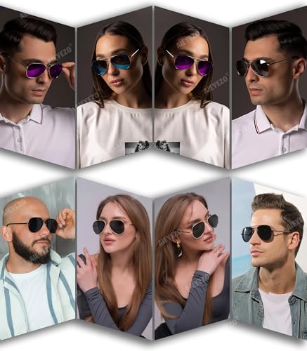 AIEYEZO Classic Aviator Polarized Sunglasses for Men Women Spring Hinge Metal Frame UV400 Protection2
