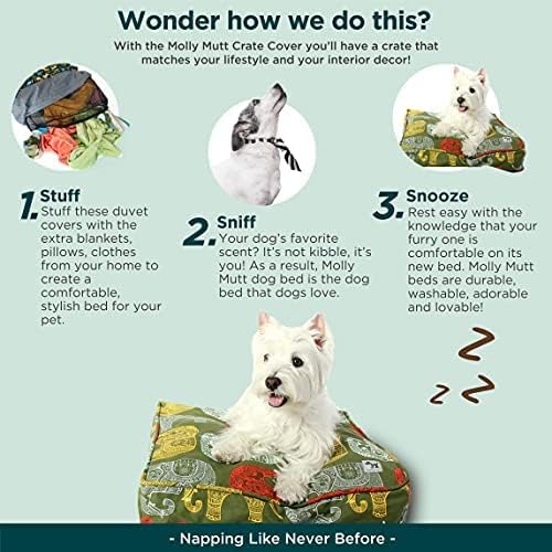 Molly Mutt Dog Bed Liner, Water-Resistant Liner, Washable, 22"x27"x4.75" | Zippered Liner for Dog, Puppy, or Cat Bed, Polyester Cover, Free of Harmful Chemicals, Small