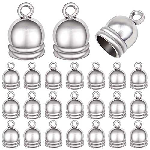 El Mejor Listado de Cierres para bisutería al mejor precio. 47 Aylifu Juego de 50 tapas de extremo de cordón plateado con cierre de borla, conectores de cordón de cuero, para manualidades, pulseras, collares, bisutería