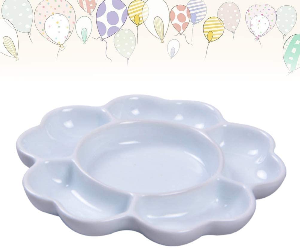 Paleta farb ceramicznych biały talerz porcelanowy taca do mieszania akwarela malarstwo paleta do mieszania taca artystyczne materiały malarskie łatwe do czyszczenia