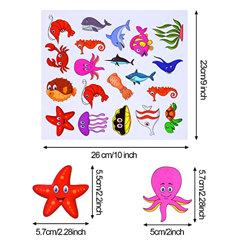 200 Pieces Ocean Theme Window Clings Decorative Sea Life Windows Decals Static Stickers With Shark, Fish, Dolphin, Whale Glass Window Clings For Kids And Adults, 10 Sheets #TOP2