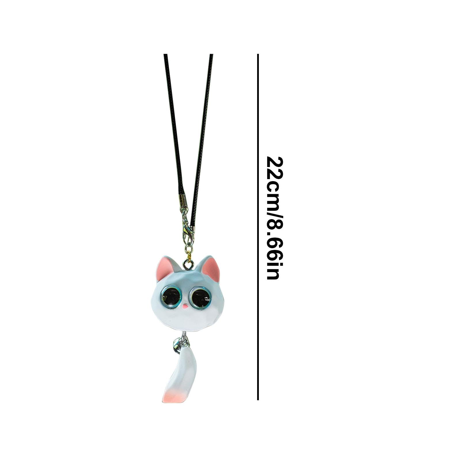 Set Décoration Voiture Chat - 5 Ornements PVC + 1 Pendentif Acrylique, Autocollants Inclus, Style Mignon Cartoon