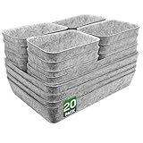 Captainfive 20 Stück Schubladen Organizer, Stapelbare Filz Aufbewahrungsboxen perfekt passend für gängige Doppelkommoden, Schubladen Ordnungssystem für Schreibtisch, Schminktisch, Nachttisch, Schrank
